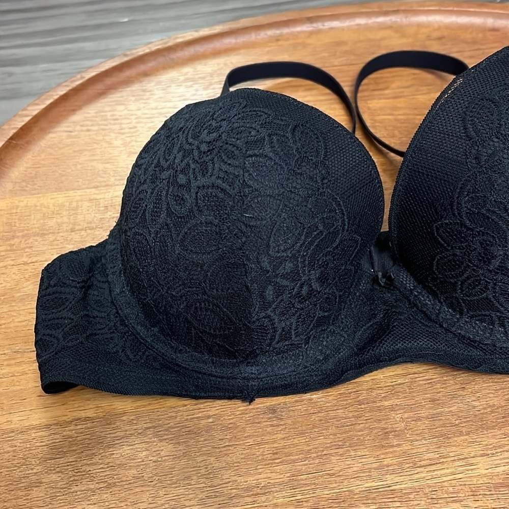 AERI BLACK LACE PUSH UP BRA 36C - Picture 2 of 16